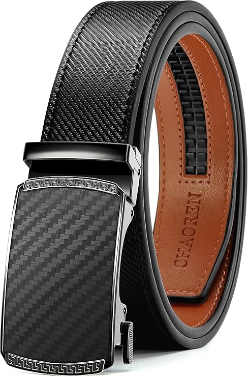 Cinturón para hombre de cuero con trinquete - Ajuste personalizable, estilo sin esfuerzo (35 mm)